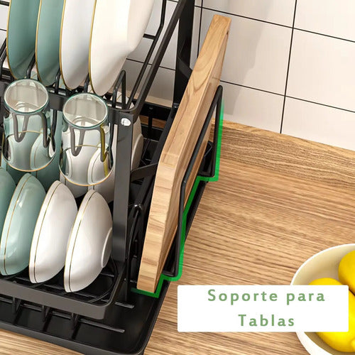 Escurridor Platos Secaplatos Acero Inoxidable Cocina 2 Pisos
