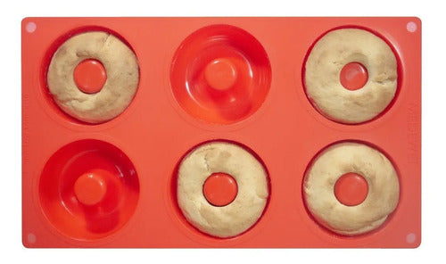 Molde De Silicona X 6 Donas Donuts Goma