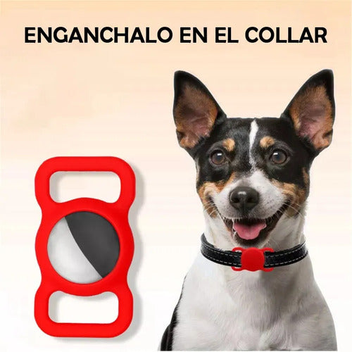 Soporte Para Airtag Para Collar De Perros Y Gatos Protector Color Rojo