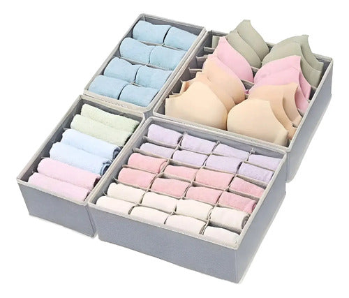 Set De 4 Organizadores De Placard Beige