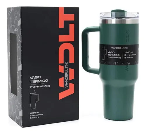 Vaso Térmico Wanderlust con Bombilla 1200ml Verde · 16878 · foto 02