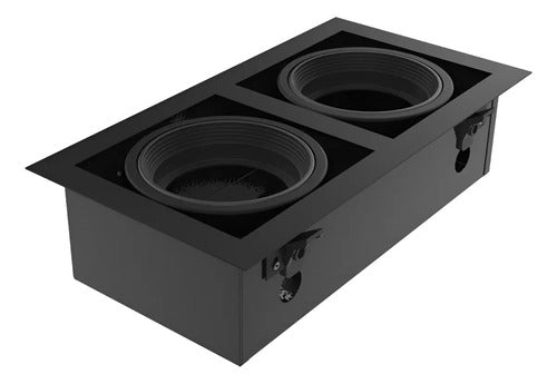 Spot Embutir Cielorraso Spot Line Negro 2 Luces Gu10 Ar111