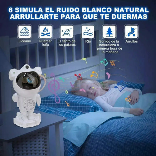 Velador Proyector Astronauta con Parlante Bluetooth Geotek Blanco y Negro · 15942 · foto 03