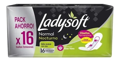 Toalla Femenina Ladysoft Nocturna Aloe X 16 Un - Tela Suave · 17333 · foto 02