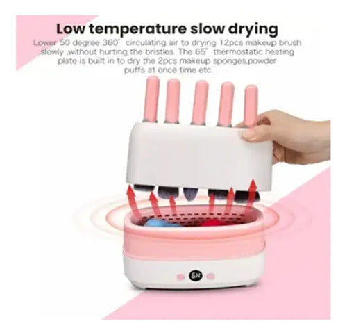 Limpiador Secador USB de Brochas de Maquillaje Blanco con Rosa · 17360 · foto 09