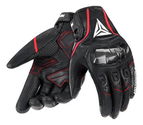 Guantes De Moto Motowolf Mdl0305 Para Montar Con Pantalla Tá Color Negro/rojo Talla L Negro/rojo L