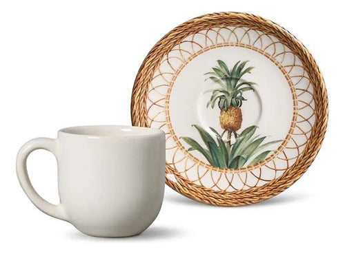 6 Tazas Café Cerámica Feldespática Off White Porto Brasil