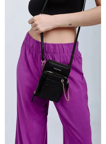 Mini Bandolera Phone Bag de Eco Cuero 100% PU Negro · 13629 · foto 03