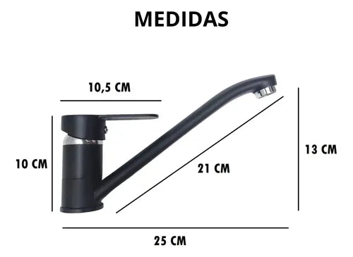Canilla Griferia Monocomando Cocina Negra