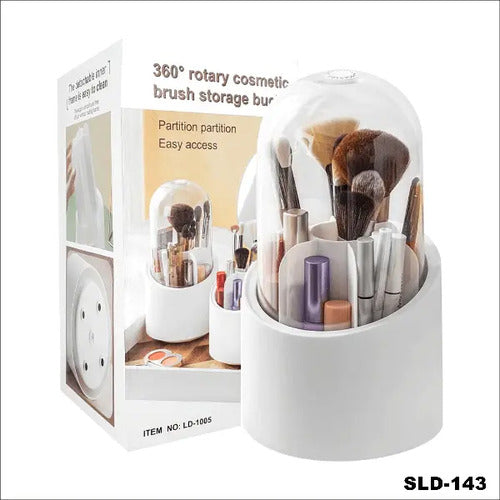 Organizador Giratorio Brochas Makeup Celeste
