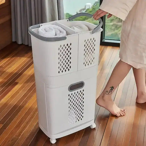 Organizador Ropa Gb Green Bazar Canasto Blanco
