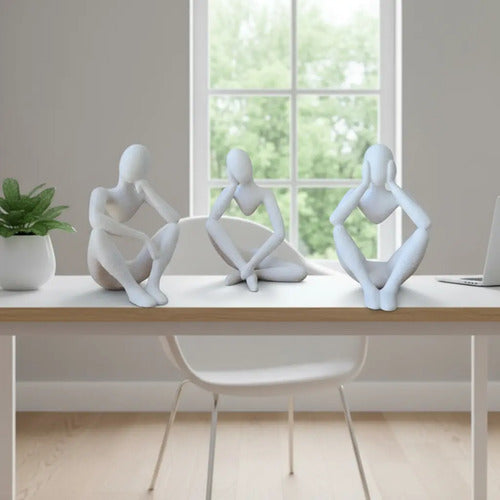 Combo X3 Adorno Figura Pensante Original Blanco
