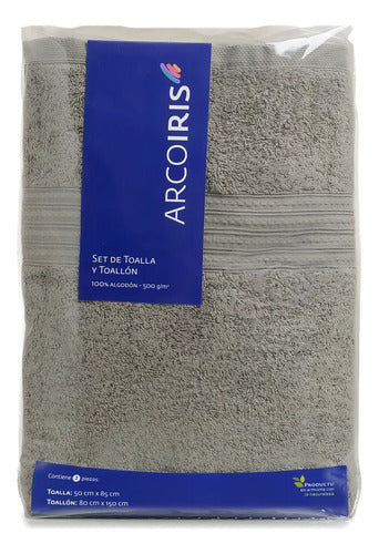 Toalla Toallón 100% Algodón Gris Arcoiris 1.5x0.8m Para Baño
