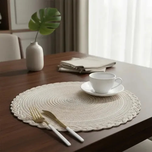 Pack X 6 Individuales De Mesa Redondos Rusticos 38cm Deco