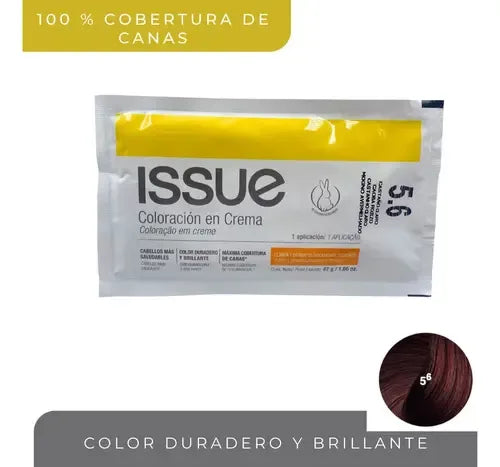 Tinte Capilar En Crema. Issue Baseline. Sachet 47g Tono 5.6 Castaño Claro Caoba Rojizo
