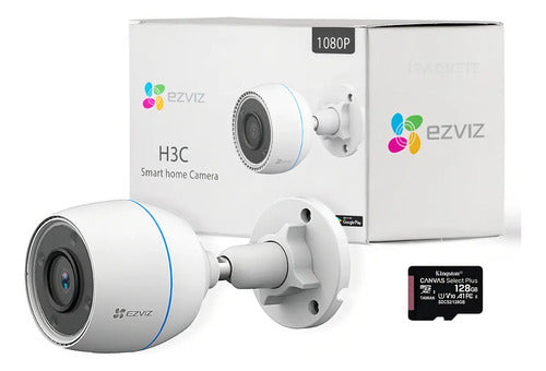 Kit Camara Seguridad Ezviz C3tn Wifi Ip Exterior +128gb