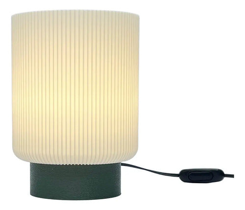 Velador Lámpara De Mesa Moderno - Tubelys 15x21 Cm Verde Osc