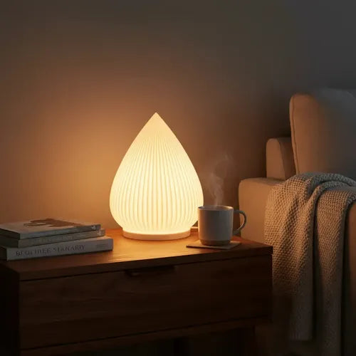 Velador Moderno Nórdico LED Impresión 3D Gota Blanco · 15286 · foto 05