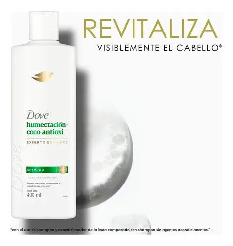 Shampoo Dove Humectación + Coco Y Antioxi X 400 Ml