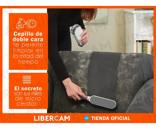 Cepillo Saca Pelusa Quita Pelos Perros Gatos Ropa 2 En 1 Blanco/gris