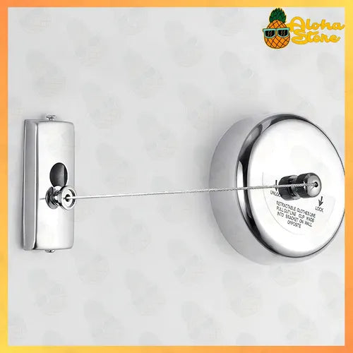 Tender Tendedero Retractil Ropa Acero Inox Soga Extensible Color Plateado