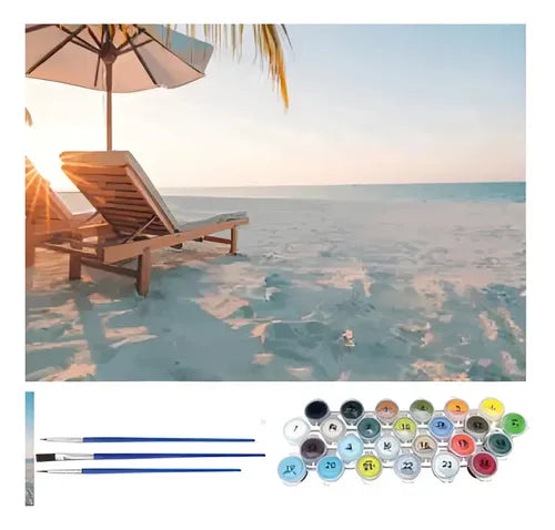 Kit de Pintura por Números 40x50 cm Amanecer en la Playa · 16772 · foto 01