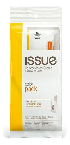 Issue Color Pack Con Máscara Con Keratina Tono 6.62 Rojo Intenso Nacarado