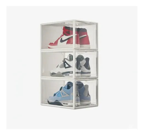 Caja Zapatilla Organizador Gabinete Apilable Shoe Box Fronta