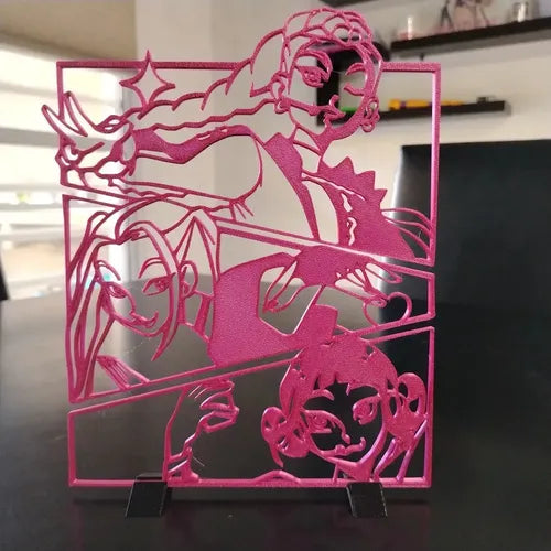 Kpop Rumi Zoey Mira Souvenirs + Soporte Arte Lineal Fucsia