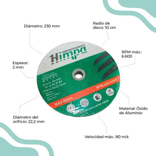 Disco Corte Himpa Ob-8003 230mm 10u