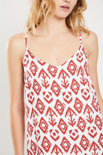 Vestido Corto Musculosa De Fibrana Verano Fresco Koxis Mujer