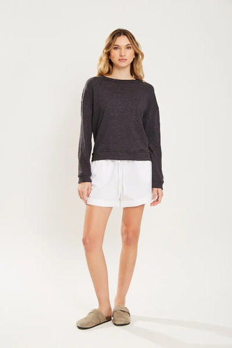 Short Tiro Alto De Lino Con Elastano Koxis Mujer Blanco M