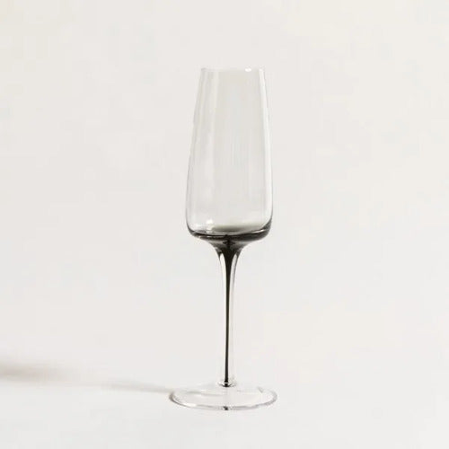Set X6 Copas De Champagne Tallo Negro