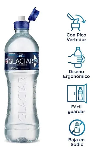 Agua Glaciar Sin Gas Botella 750 Ml Pack X 6 Unidades