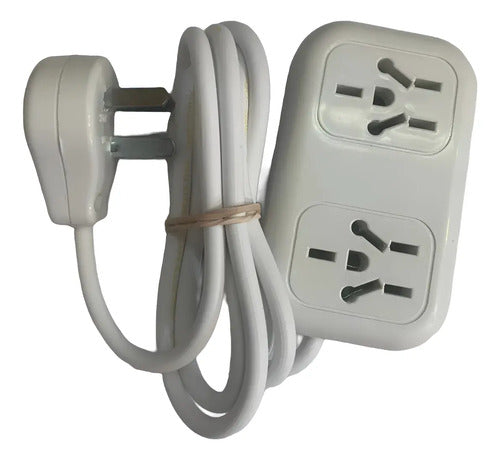 Alargue 2 Tomas Vr Plast. Multificha Con Cable X 1.5 Mts