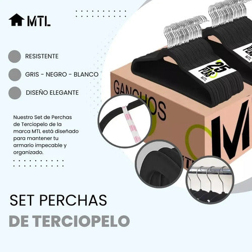 Set de Perchas de Terciopelo MTL X50 Negro · 4790 · foto 11
