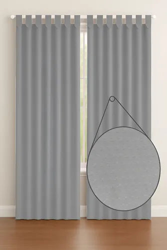 Cortina Ambiente Bastón Motita 2 Paños Listas Colgar Premium Gris Claro Motita · 18902 · foto 01