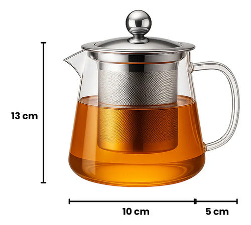 Tetera De Vidrio Borosilicato Con Infuso