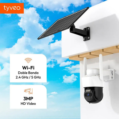 Cámara de Seguridad Domo 360 HD 3MP WiFi Panel Solar App Tuya Blanca · 16208 · foto 04