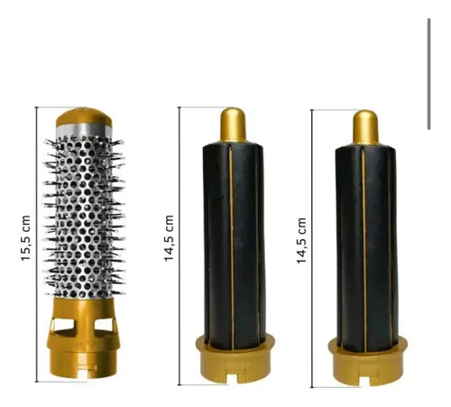 Set Modelador Cepillo Secador 5 En 1 Electrico Dorado