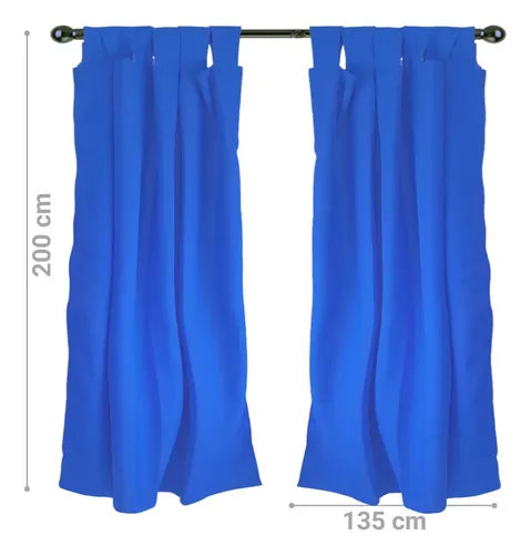 Cortina Ragazza Lisa 2 M X 1.35 Para Interiores Azul Francia
