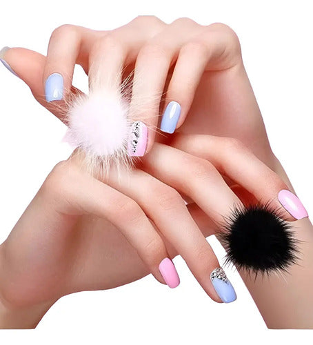 X 5 Pompones Imantado Deco Uñas