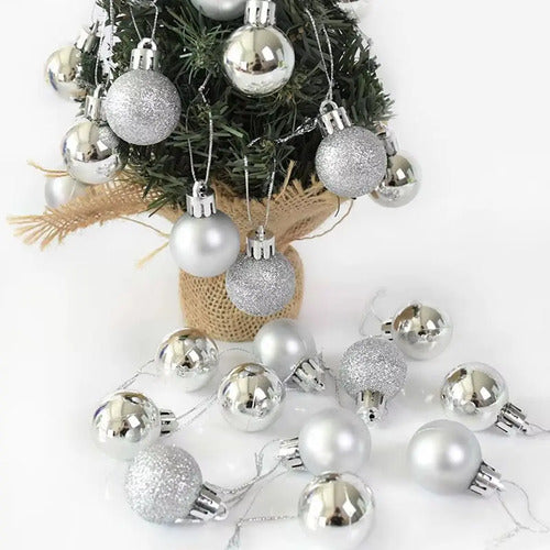 Bolas Navideñas 6cm 24p Fucsia