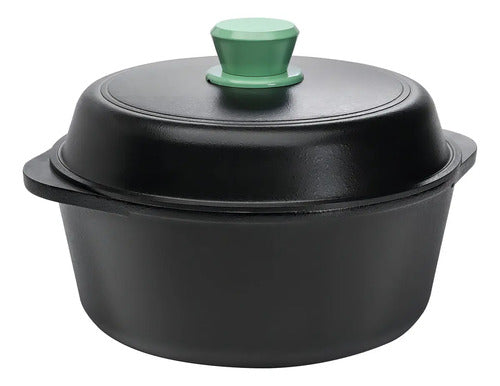 Set De Cocina X2 Sartén 24cm + Cacerola 24cm De Aluminio Fundido Con Recubrimiento Antiadherente Sin Pfoa Verde Tio Tito Verde Esmeralda
