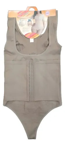 Body Reductor Doble Faja Busto Colombia Marron Claro M/l