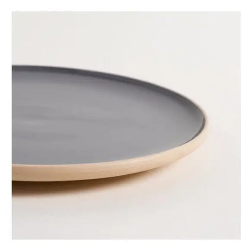 Plato Playo Korba Brillante Con Beige 27 Cm Color Gris Oscuro Liso