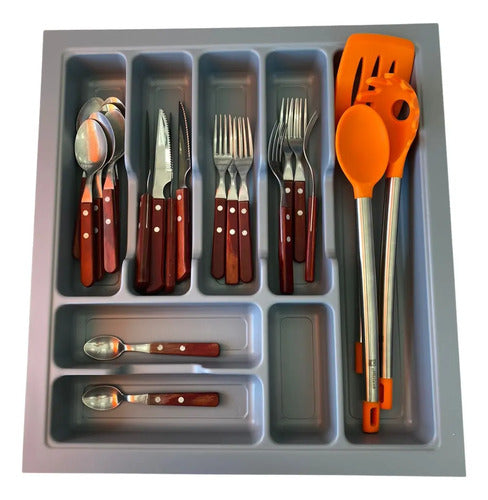 Cubiertero Keuken 44x48 Plástico Gris 8c Gris