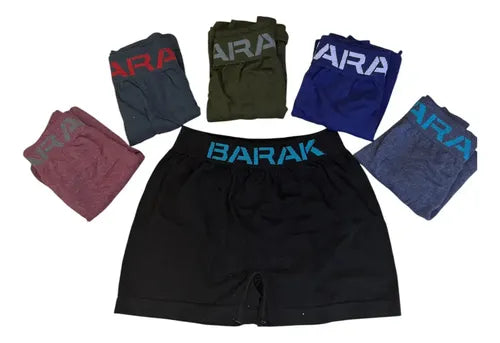 Pack Media Docena 6 Boxer Barak Liso Sin Costura Algodón Xl