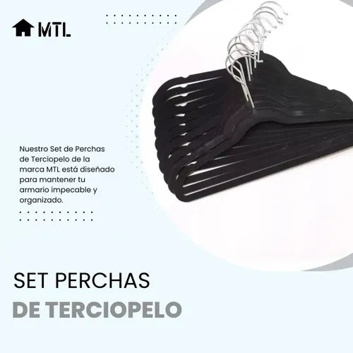 Set de Perchas de Terciopelo MTL X50 Negro · 4790 · foto 03