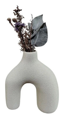 Florero Nórdico 3d Boho Crema 18x16 Cm 1u